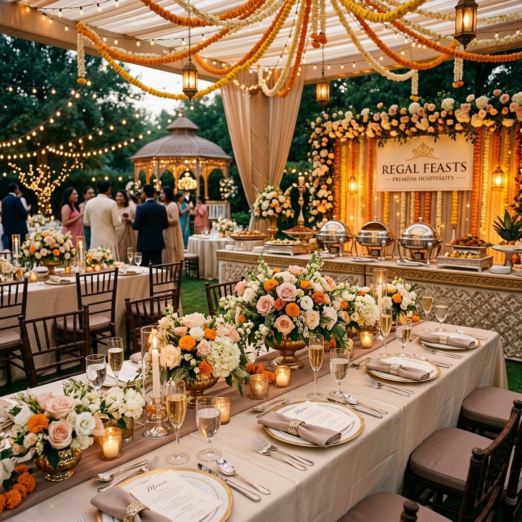Elegant BBN Caterers wedding catering setup